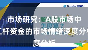 市场研究：A股市场中杠杆资金的市场情绪深度分析