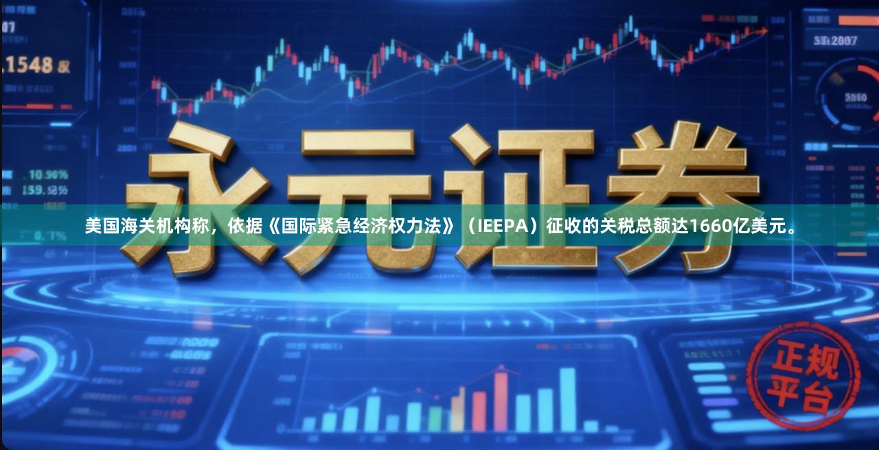 美国海关机构称，依据《国际紧急经济权力法》（IEEPA）征收的关税总额达1660亿美元。